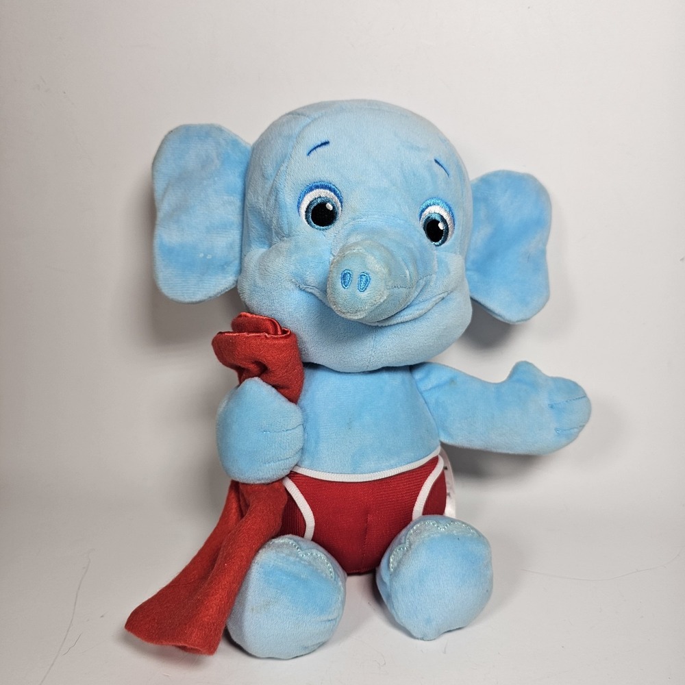 JIm Henson's Word Party Bailey Elephant plush w/blanket stuffed animal EUC